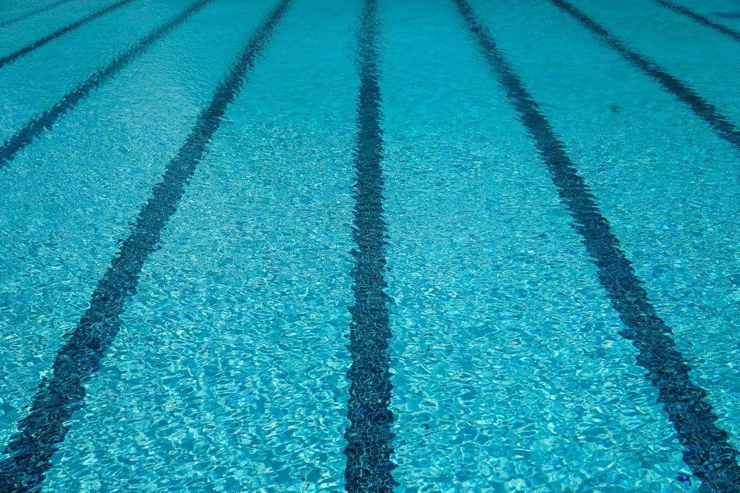A drained swimming pool during resurfacing work