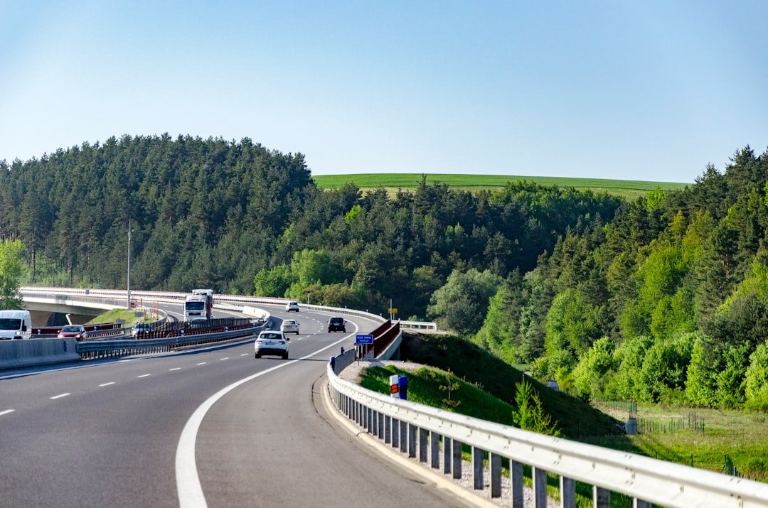 Cars traveling on a highway during the summer travel season