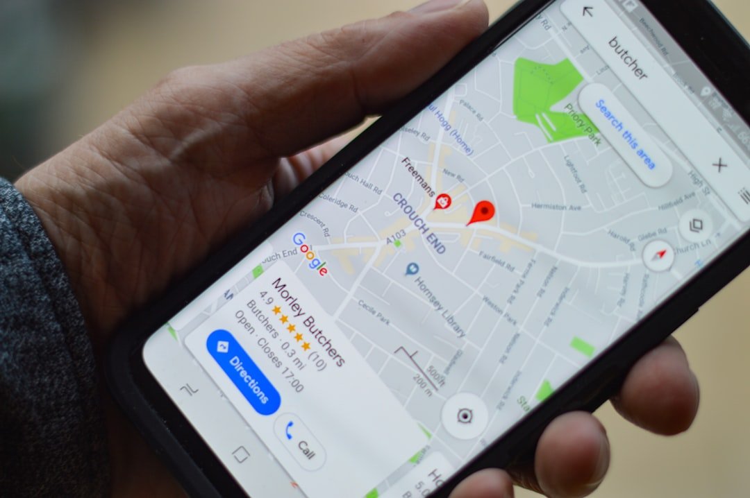 A phone showing a local map search