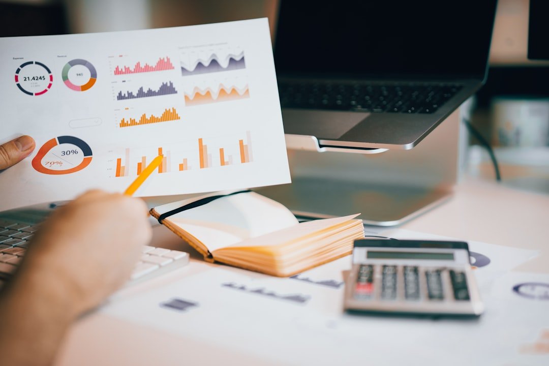 Marketing data charts on a desk